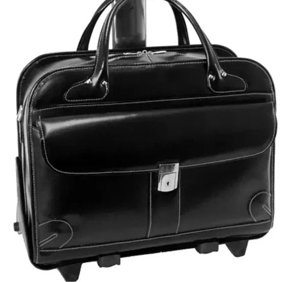 McKlein Handbags - Black Leather Laptop Bag